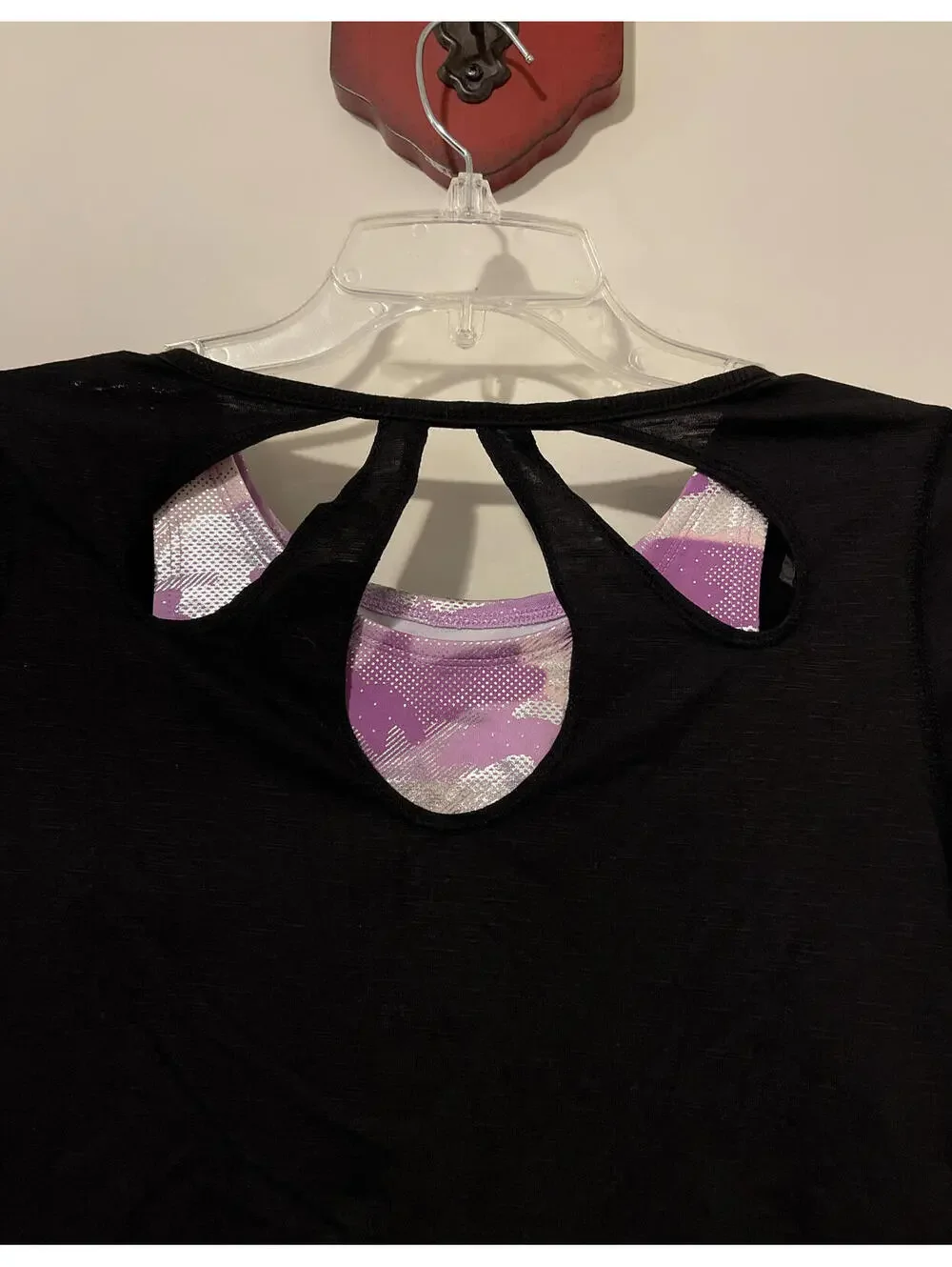 Justice Girls Large 12/14 Black “Inner Peace” Shirt & Sports Bra Set NWT! A6204